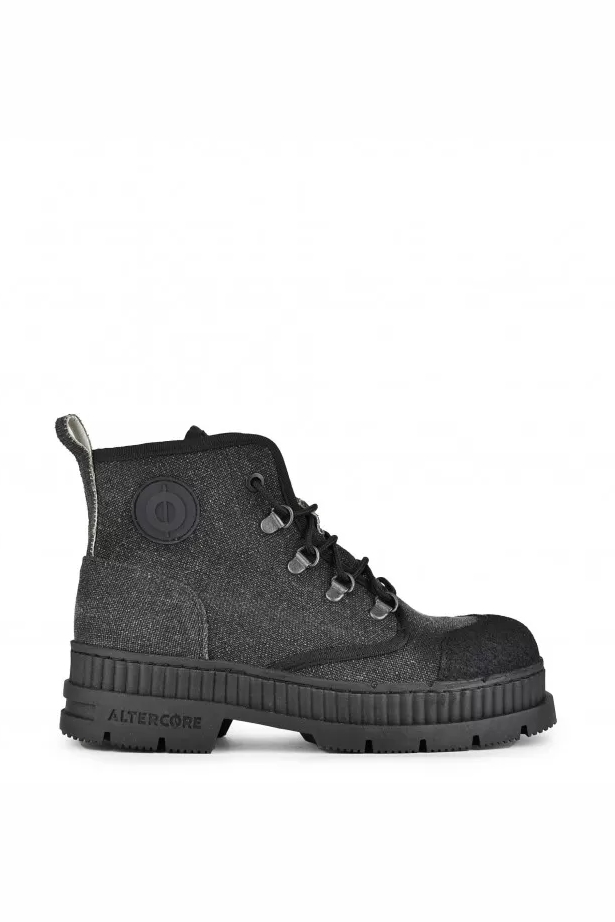 Altercore Damen vegan Stiefel Dent Dark Gray